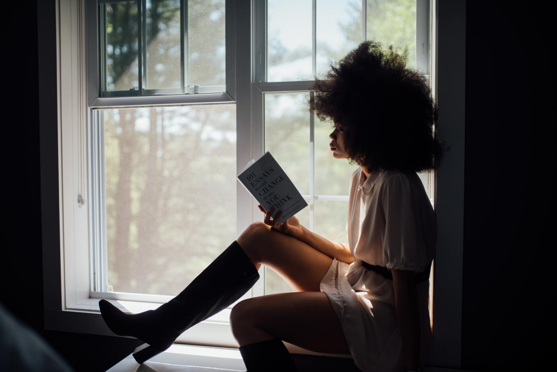 woman reading narrative story
