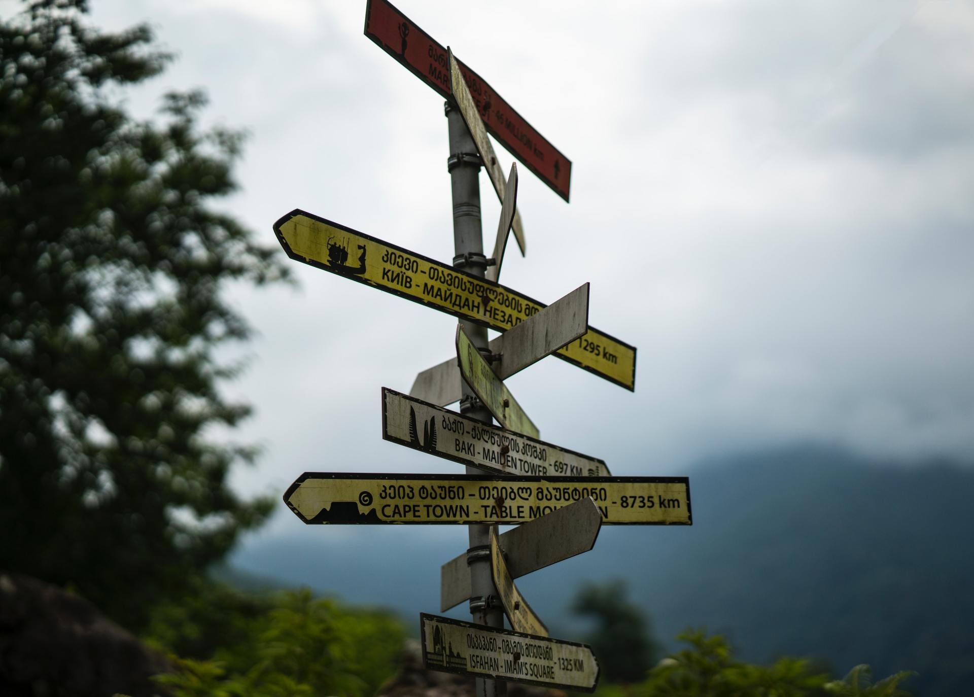 many road signs causing confusion