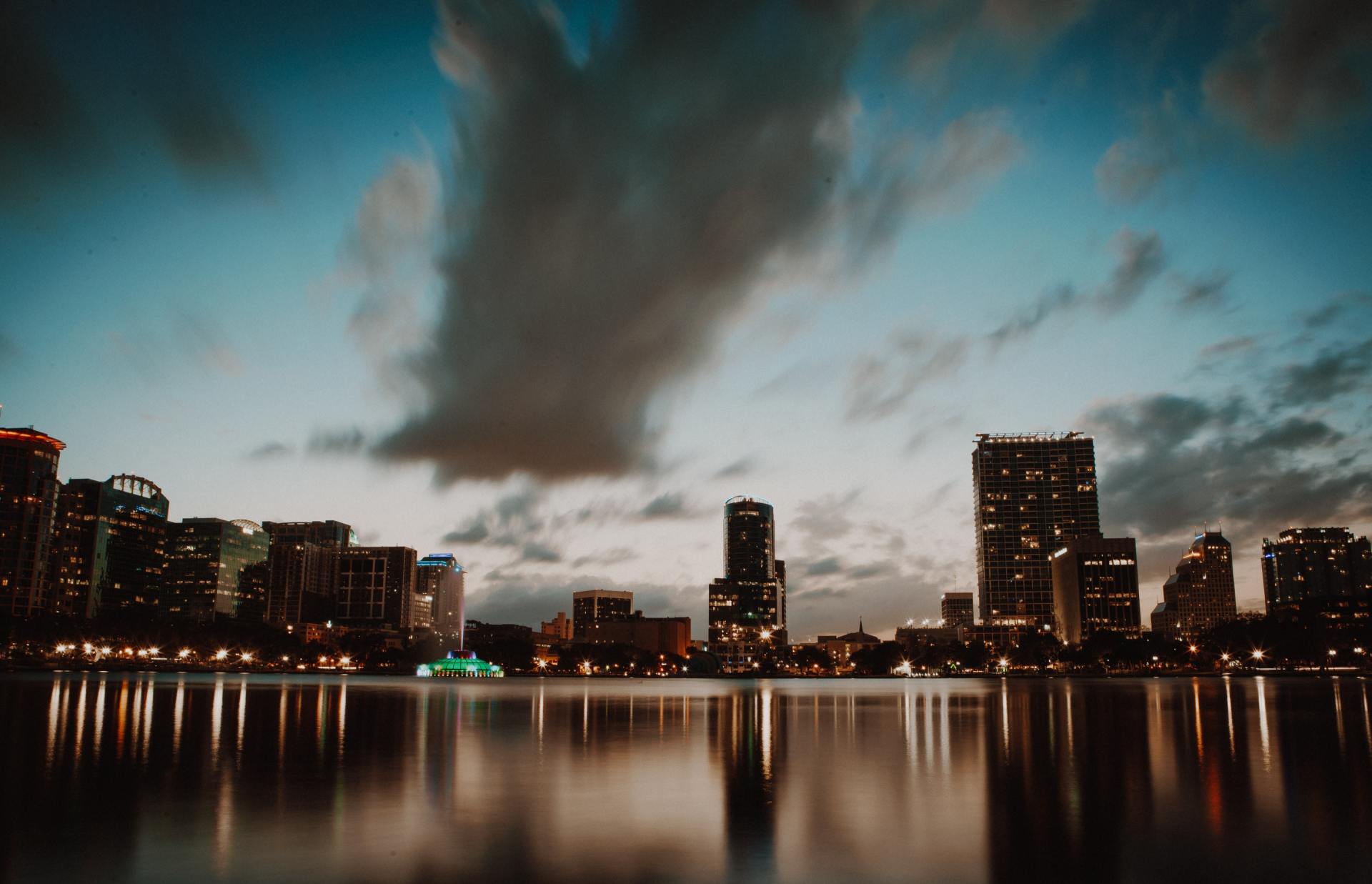 Picture of a City at night