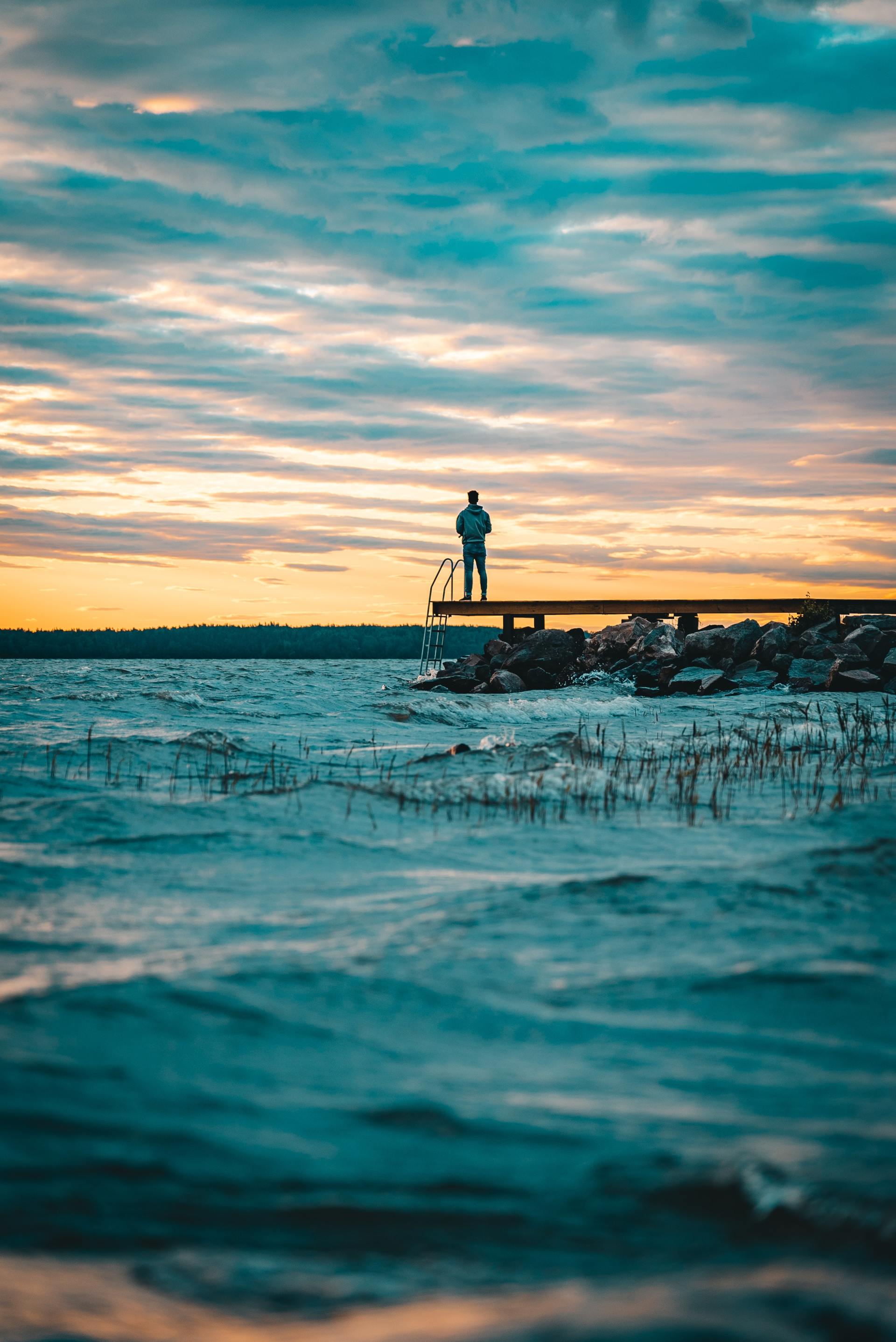 A person watching the horizon