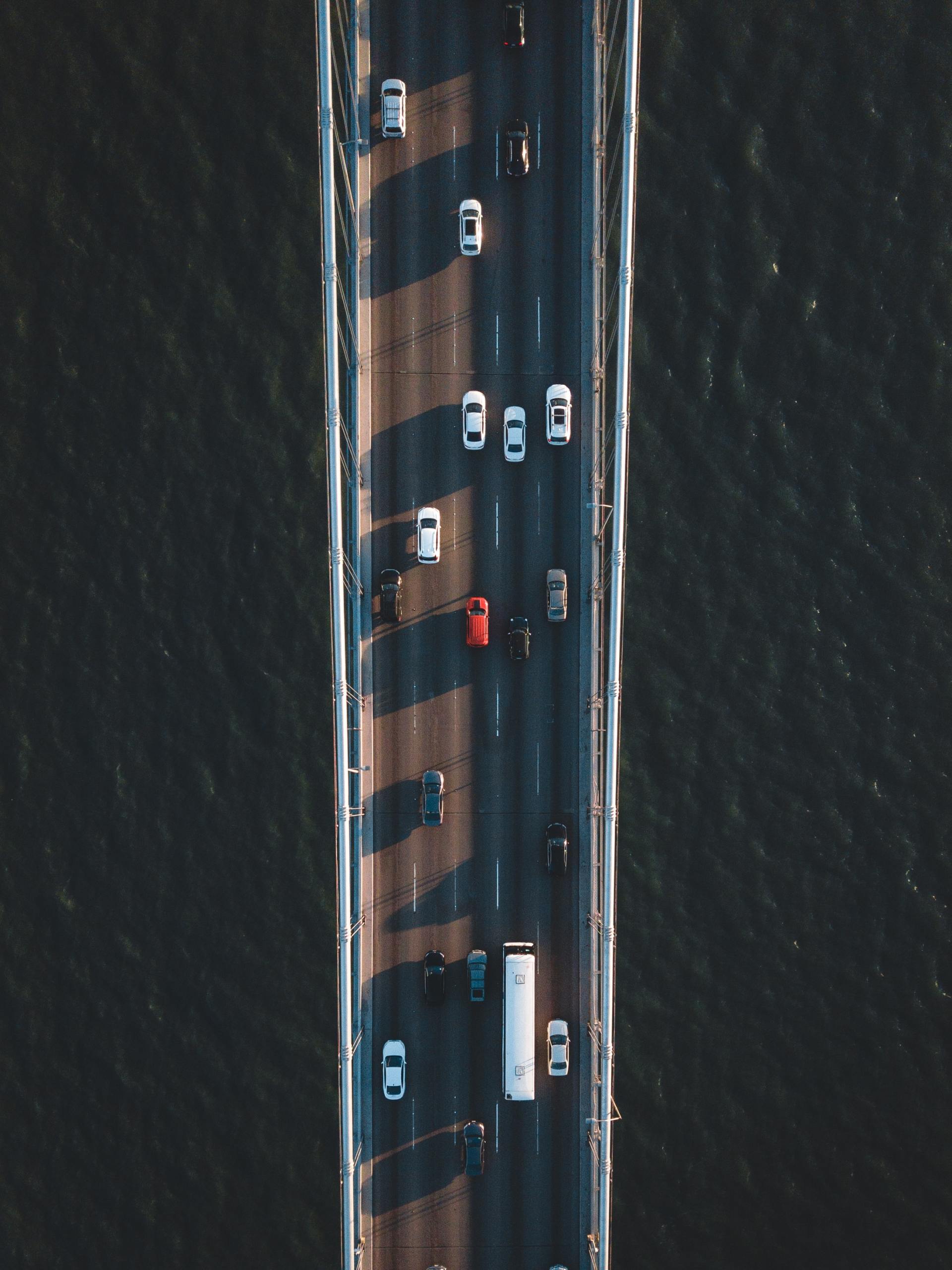 cars driving on highway
