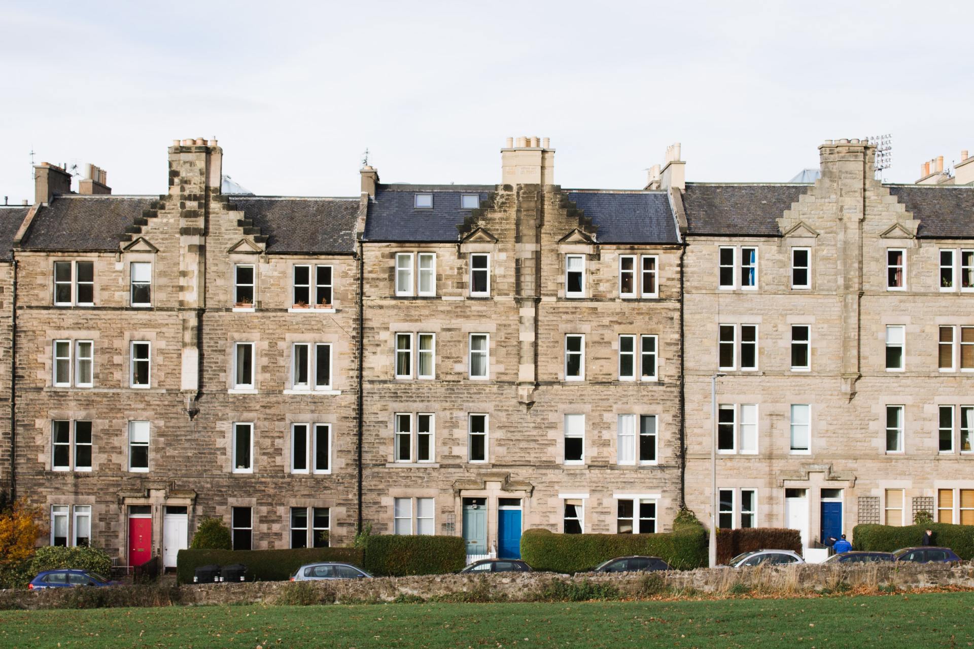 Terraced houses with front garden
