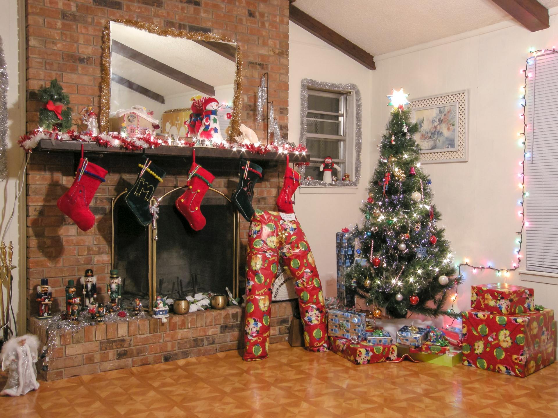 Presents set up for Christmas morning