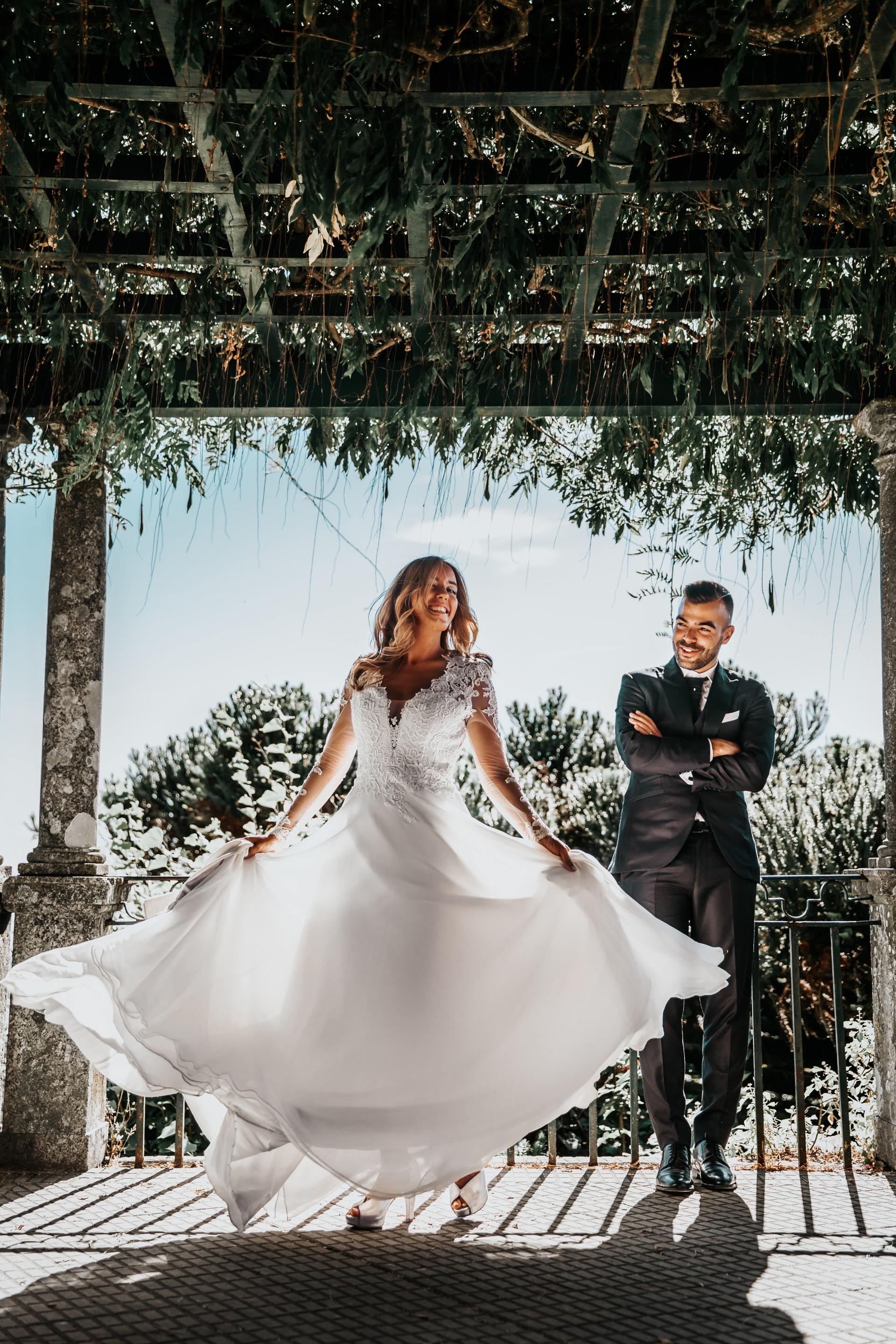 Newly wed couple portrait
