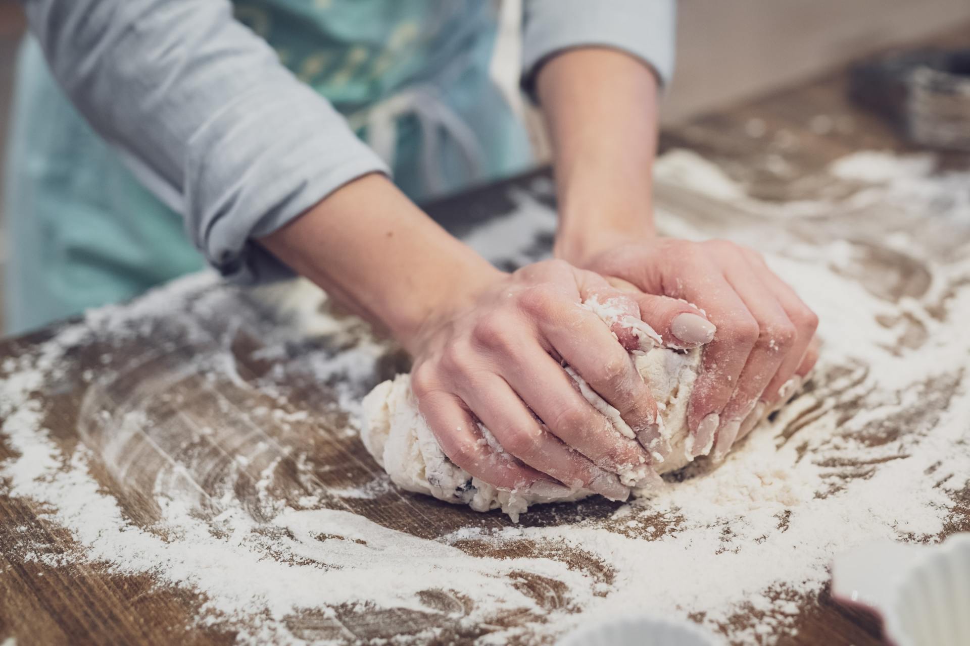Kneading and baking