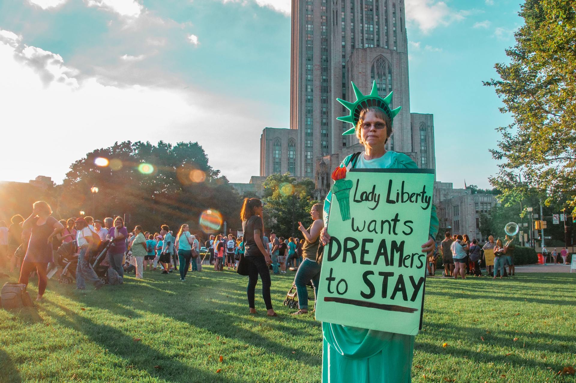 Woman With Statue Of Liberty Costume