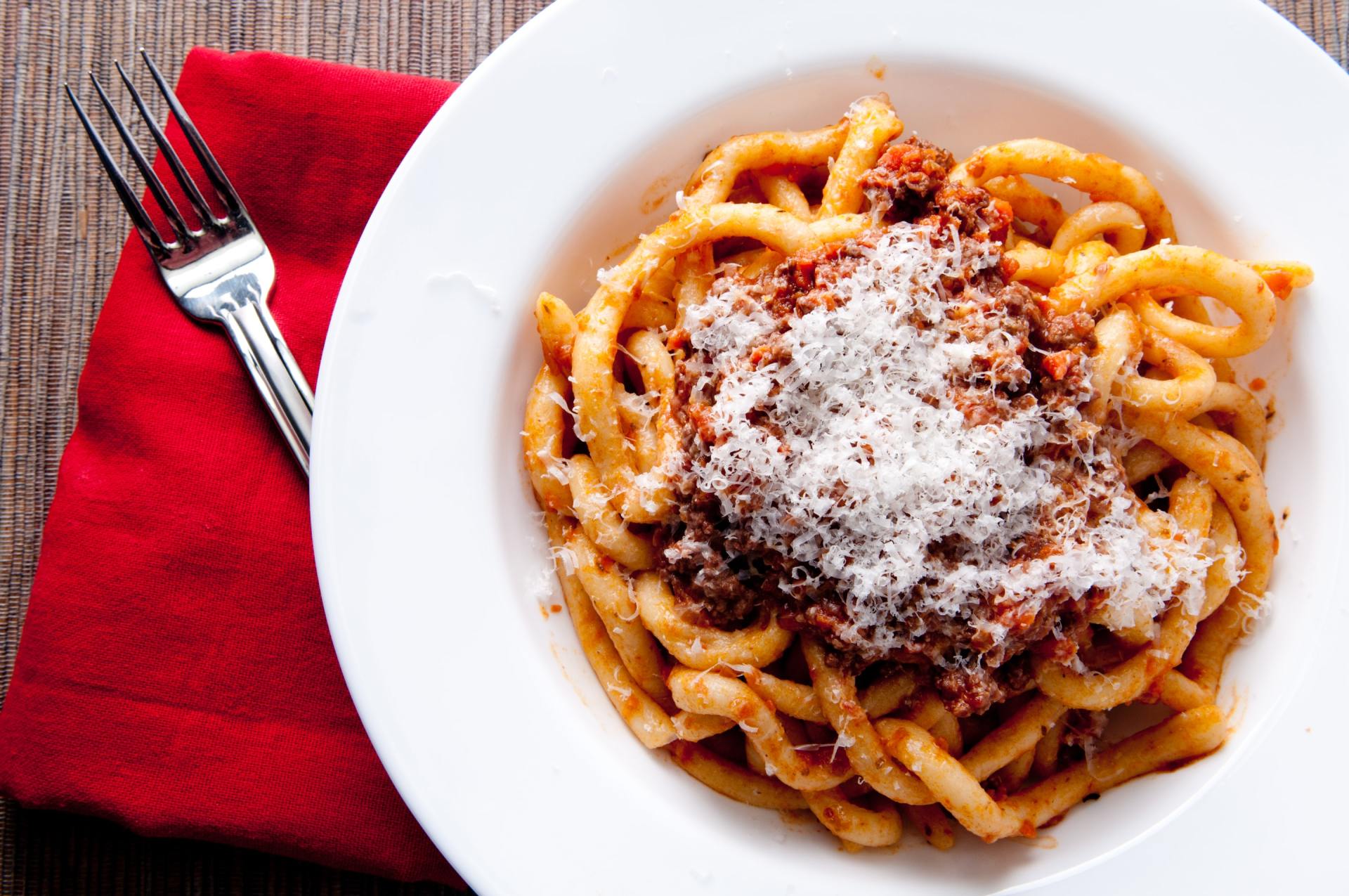 plat de pâtes au parmesan