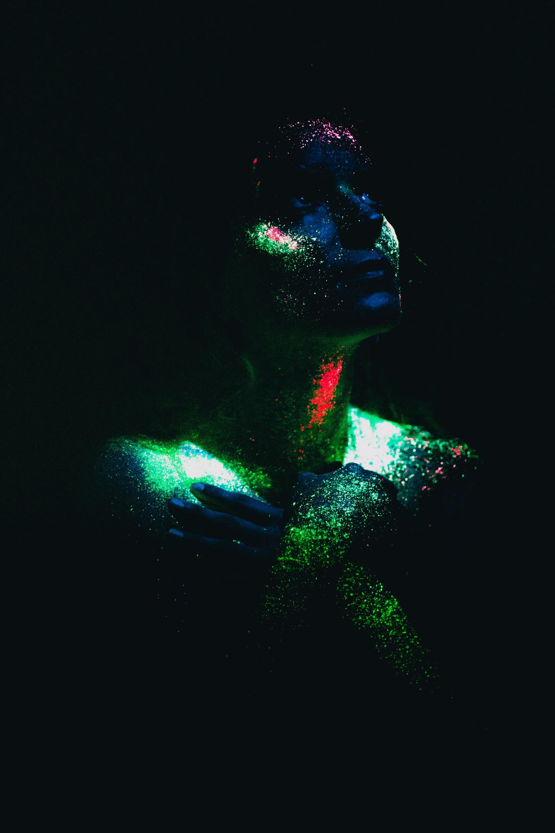 Black Lighting with Face Paint 3