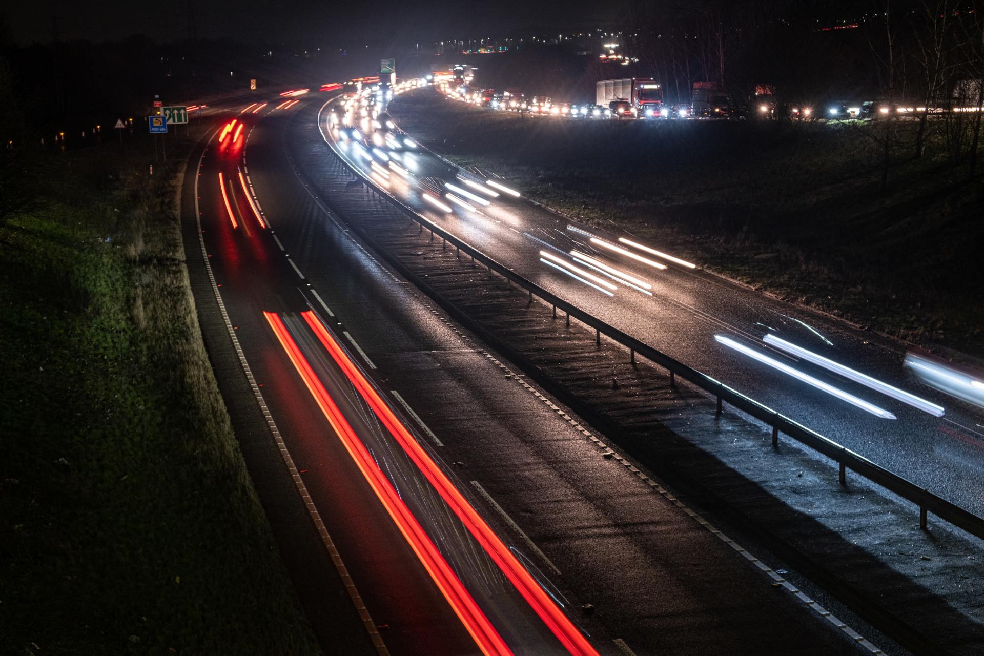 real time data logger A long exposure photo of a highway at night
