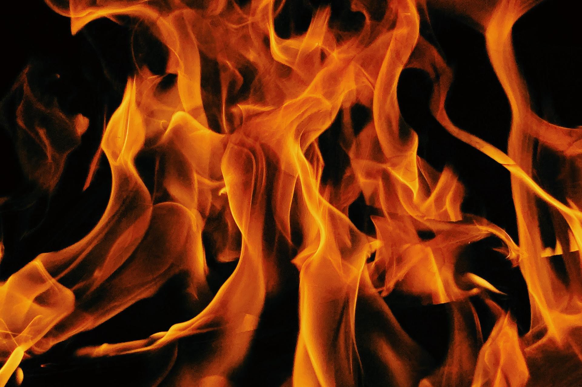 Roaring flames