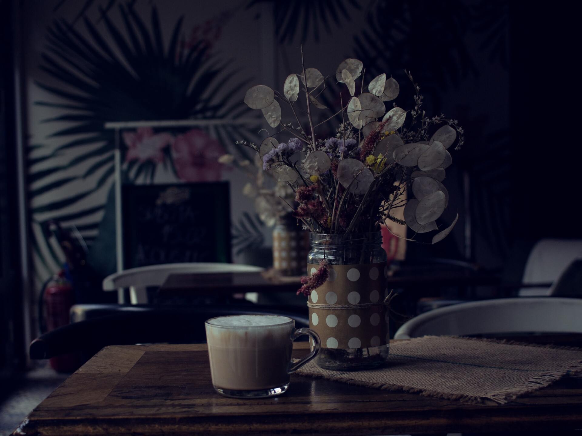 Dried Flowers with a cup of Coffee - Court Florist Christchurch