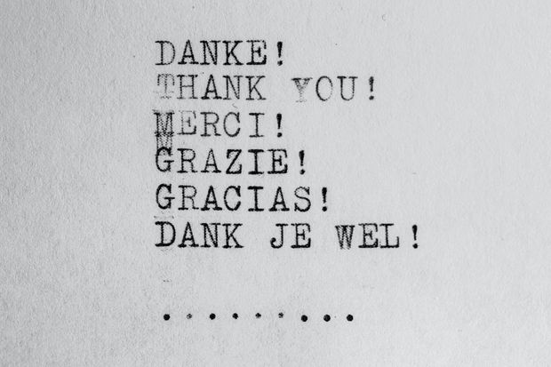 thank you typed in many languages