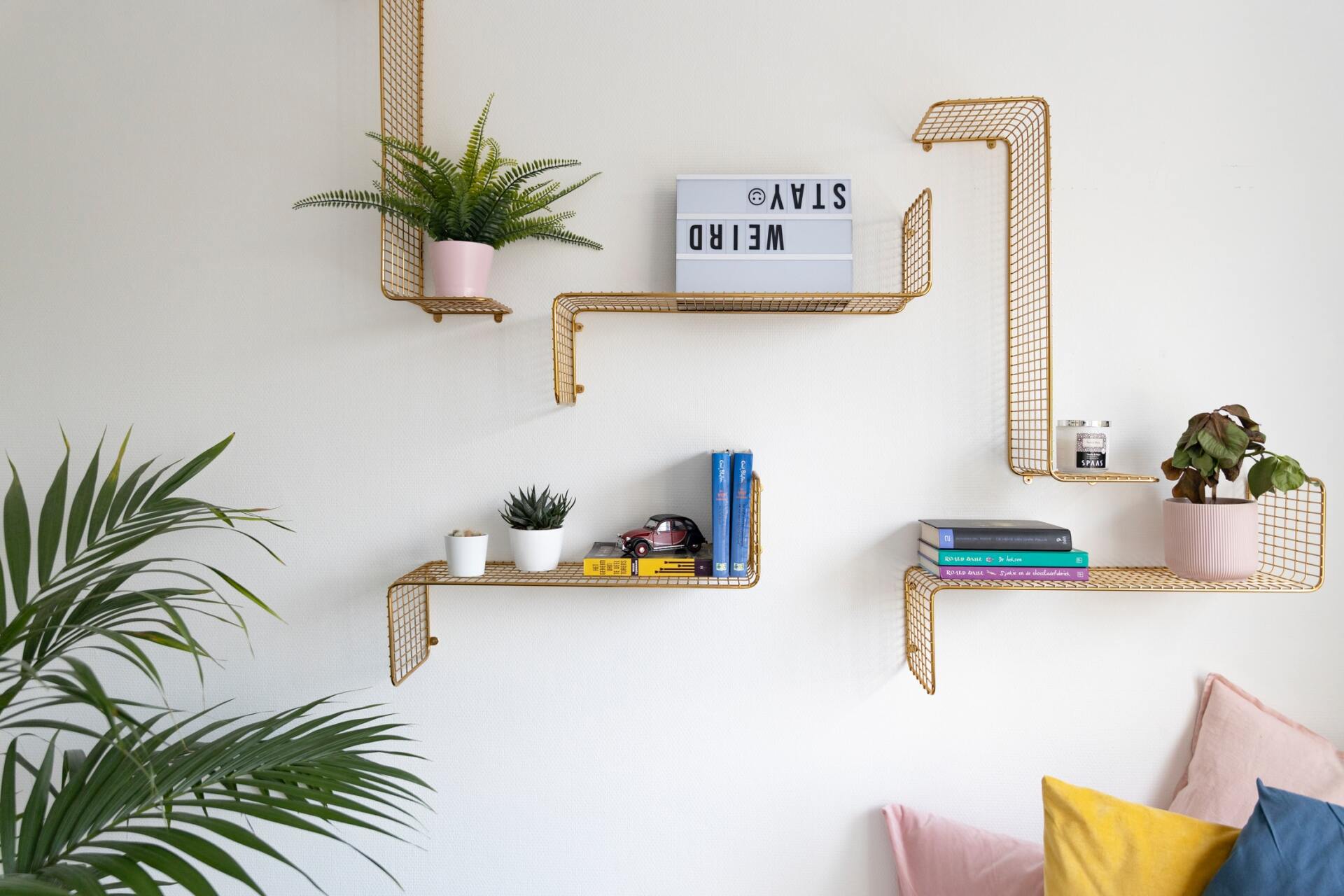 hanging pictures or shelving