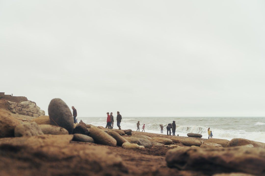 A group of people having fun at the beach