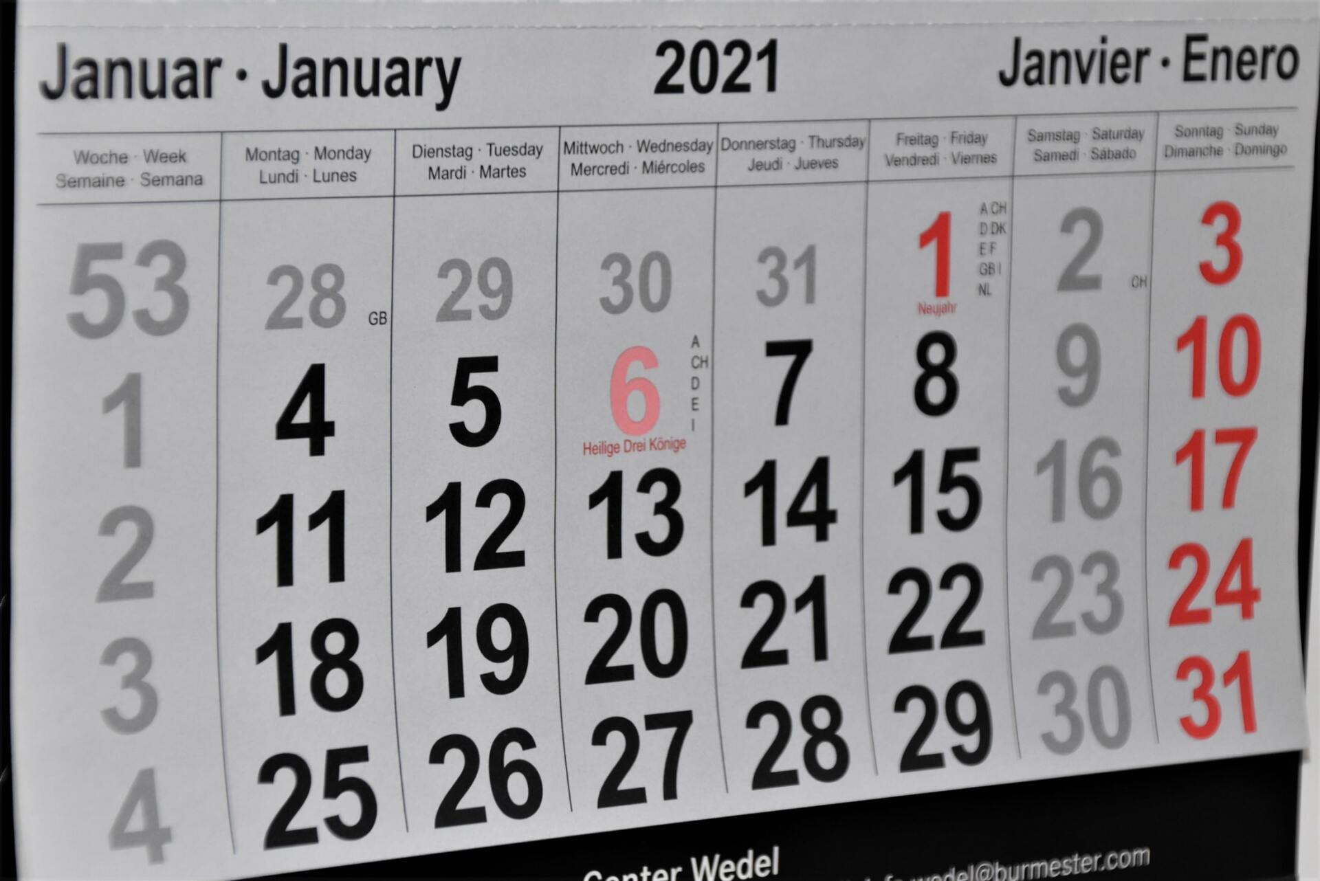 Lectionary Page a calendar