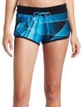 Blue-and-black athletic shorts with a drawstring, shown on a person’s lower body