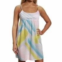 Sleeveless pastel tie-dye sundress with spaghetti straps and a gathered waist