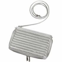 Silver rectangular foot pedal with a coiled cord.