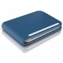 Blue folded notebook or wallet on a white background