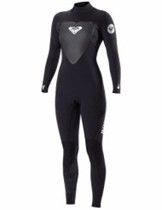 Black full-body wetsuit with long sleeves and legs, shown on a white background