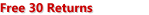 Free 30 returns text in red on a white background