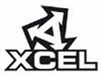 XCEL logo with a stylized black emblem and bold text on a white background