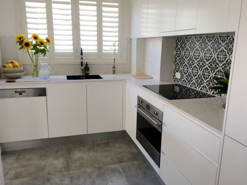 A Kitchen With White Cabinets and Stainless Steel Appliances — High Kraft Kitchens and Joinery in Berkeley, NSW