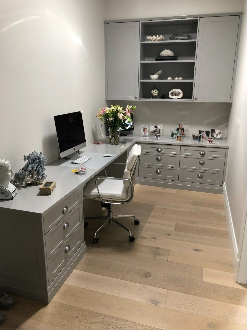 A Home Office With a Desk, Chair, Computer and Shelves — High Kraft Kitchens and Joinery in Berkeley, NSW