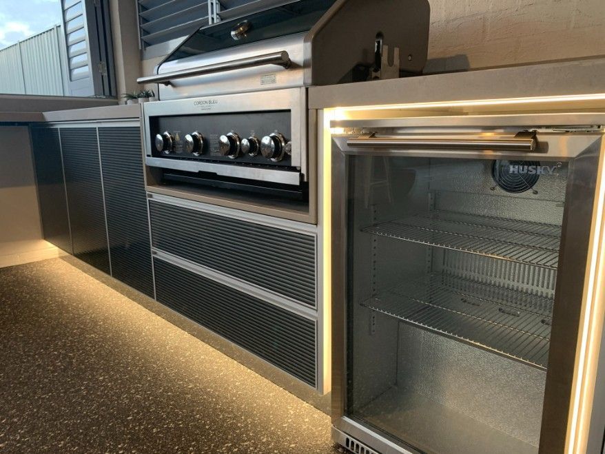 A Kitchen With a Grill and a Refrigerator — High Kraft Kitchens and Joinery in Thirroul, NSW