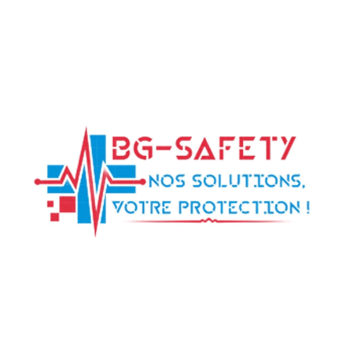 A logo for bg-safety nos solutions votre protection