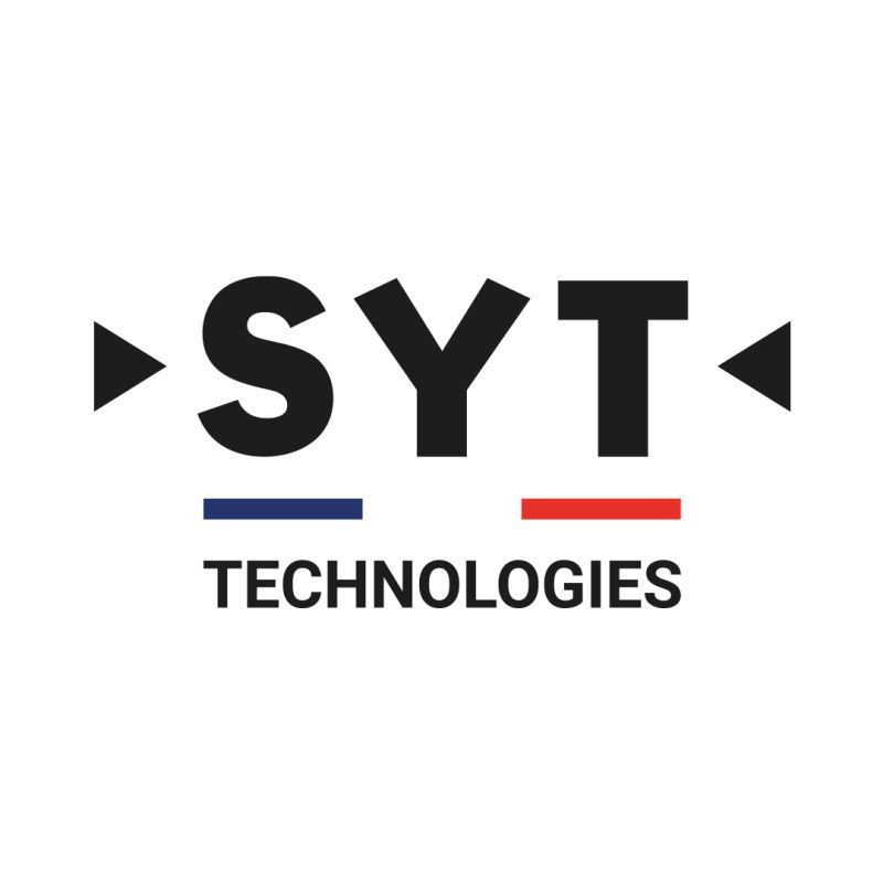 Le logo syt technologies est sur fond blanc.