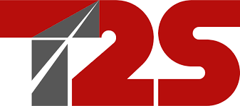 Un logo rouge et gris pour une entreprise appelée t25