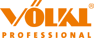 Le logo de volki professional est orange sur fond blanc