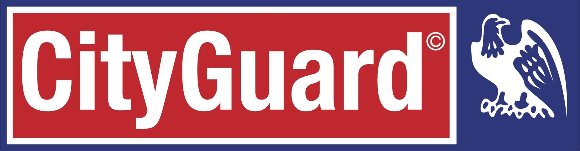 Un logo de garde de la ville avec un aigle dessus