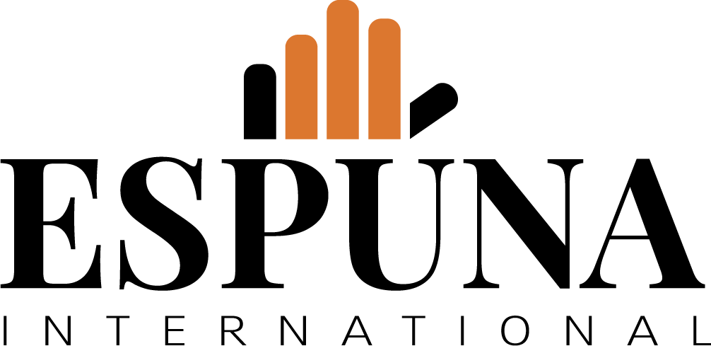 Le logo d'Espuma International est noir et orange