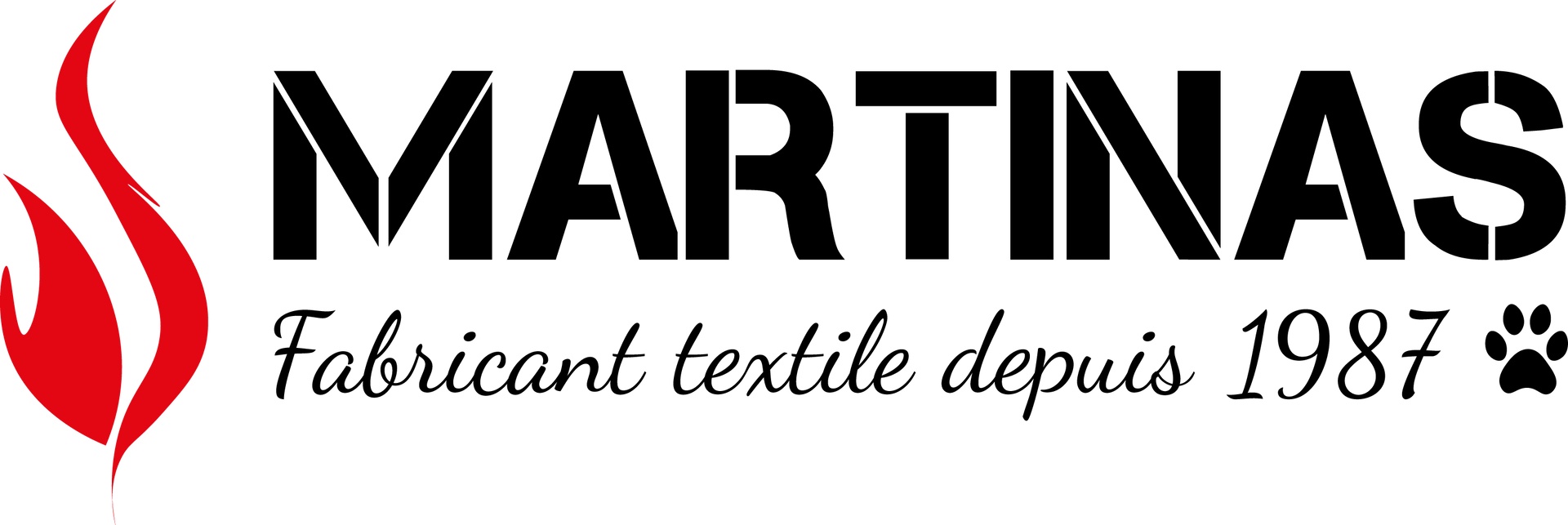 A logo for martinas fabricant textile depuis 1987