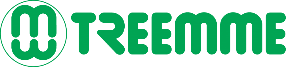 Le mot treemme est écrit en lettres vertes sur fond blanc.