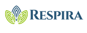 Respira logo with blue and green leaf icon on a white background