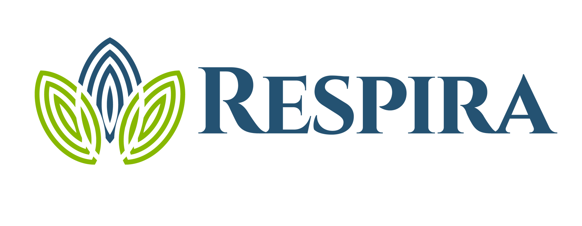 Respira logo with blue and green leaf icon on a white background