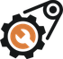 A blue circle with a white circle in the middle on a white background.