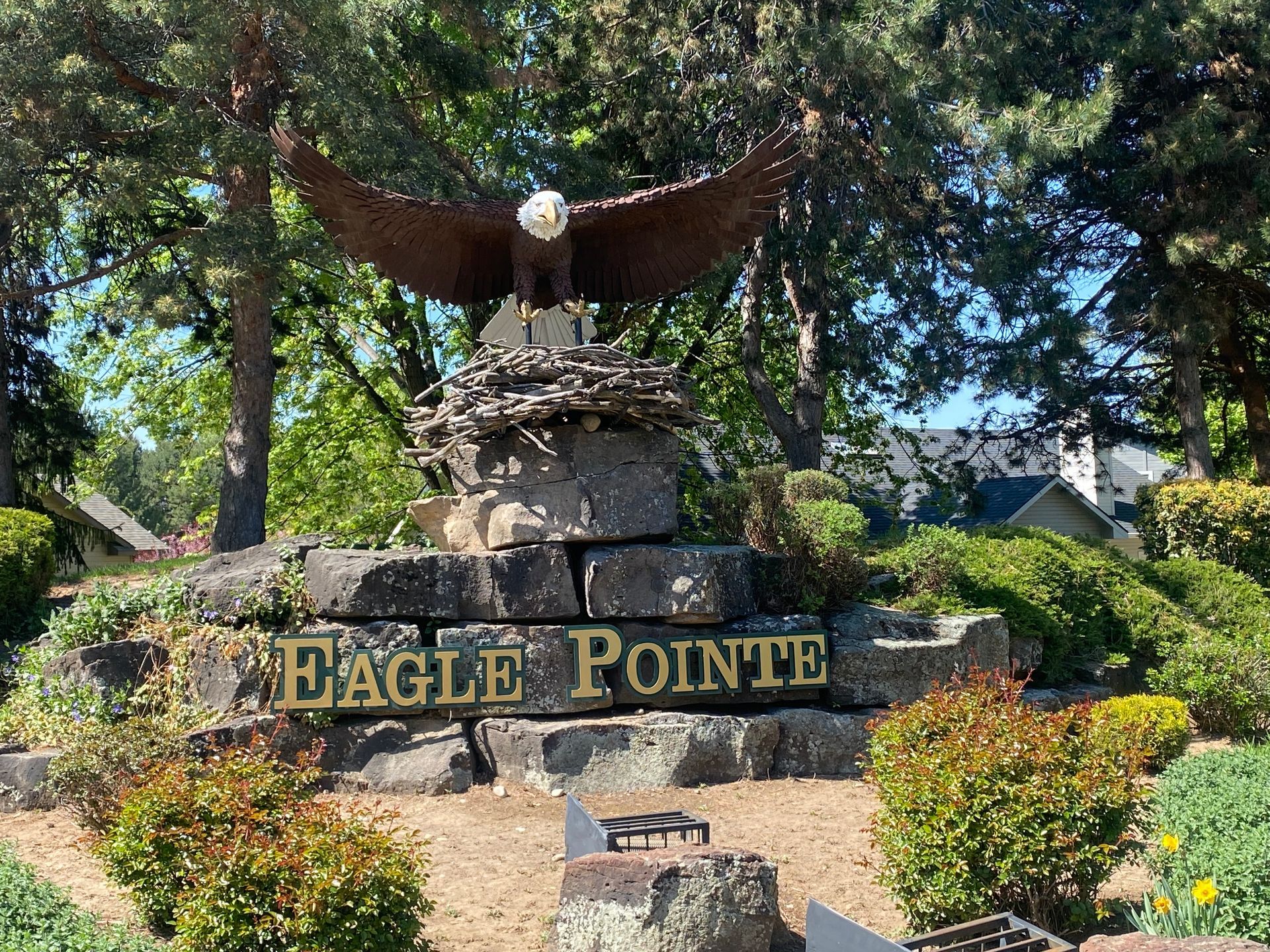 Eagle Point entry statue near Lexington Hills subdivision in Eagle, Idaho.