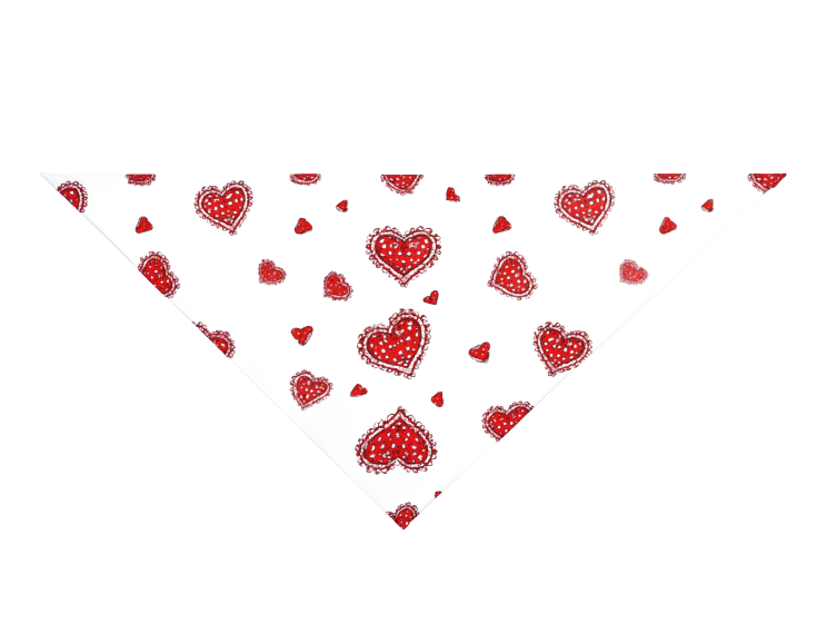Red heart pattern arranged in a downward triangle on a white background