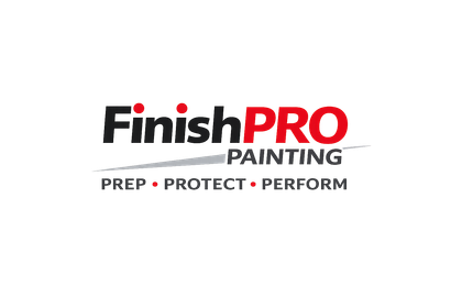 FinishPro Painting logo with black, red, and gray text and the tagline &ldquo;Prep &bull; Protect &bull; Perform&rdquo;