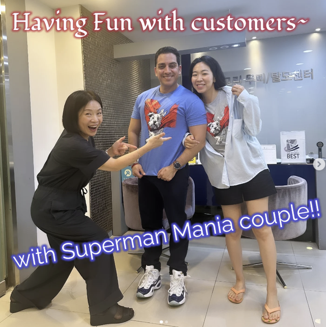 Customers having fun