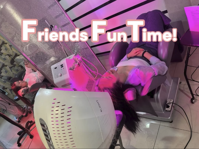 Friends fun time at the spa