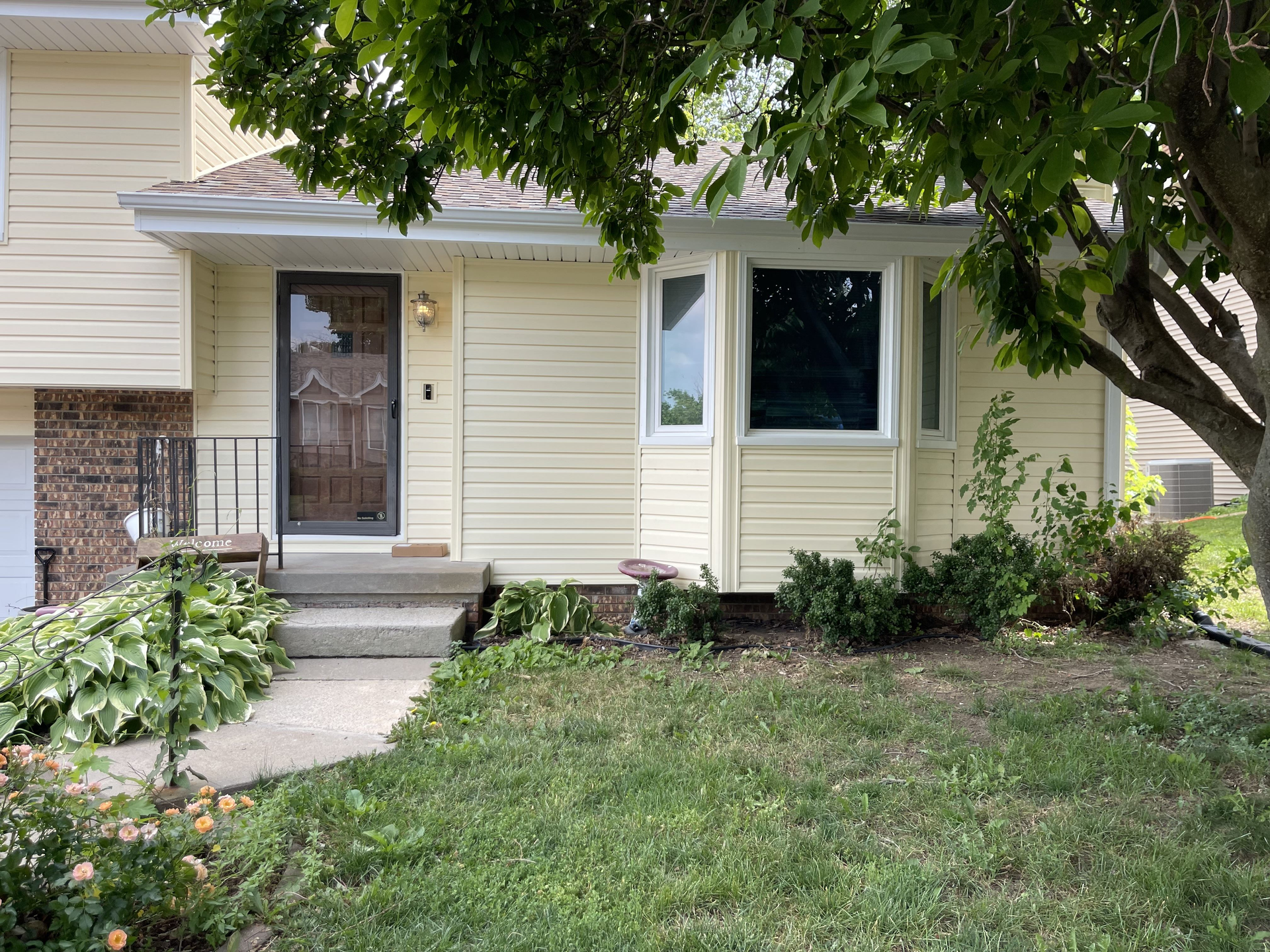 A yellow house with a tree in front of it | Siefken Roofing and Remodeling Services in Omaha, NE