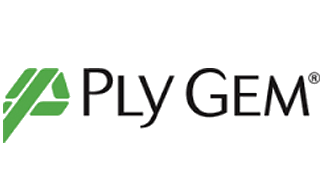 The logo for ply gem is green and black on a white background | Siefken Roofing and Remodeling Services in Omaha, NE