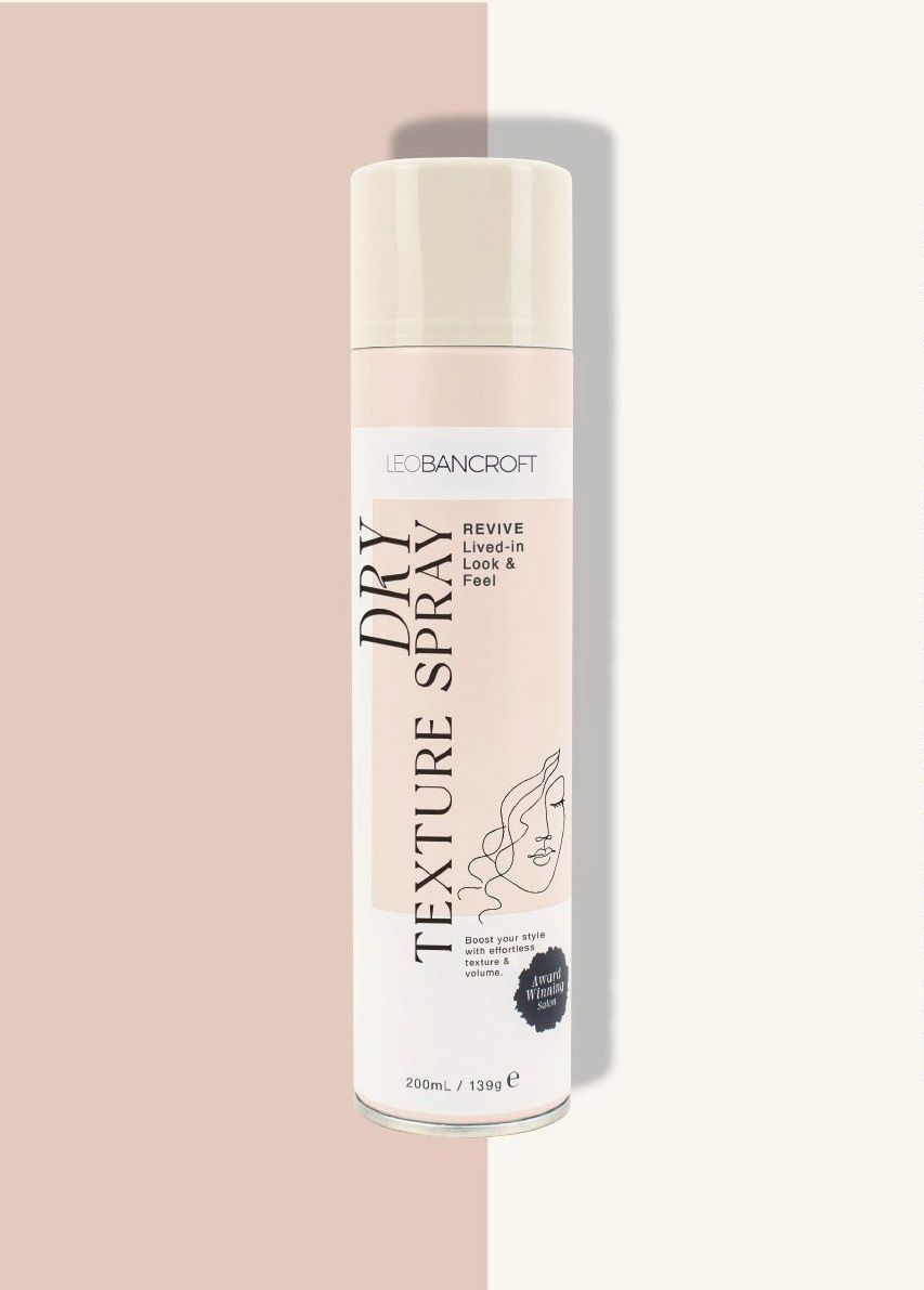 Leo Bancroft dry texture spray bottle on a pale background