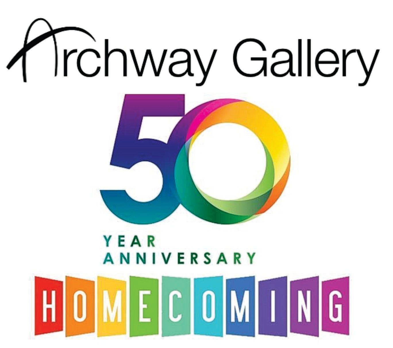 Archway Gallery 50-Year Anniversary logo with colorful