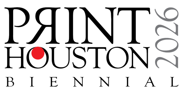 Print Houston Biennial logo, red dot in